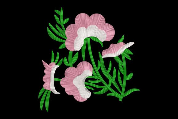 Charming Pink Bell Flowers Embroidery