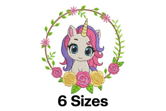 Charming Unicorn Floral Frame for Etsy