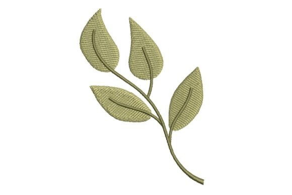Elegant Branch with Leaves: A Stylish Embroidery Design