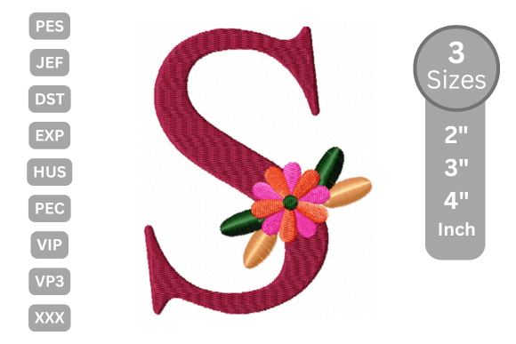 Elegant Floral S for Seasonal Embroidery
