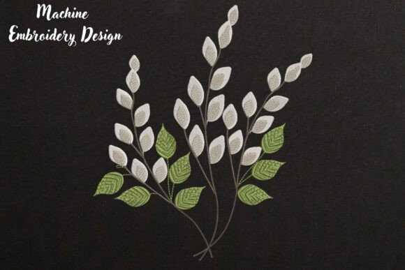 Elegant Spring Willow Branch on Black Design