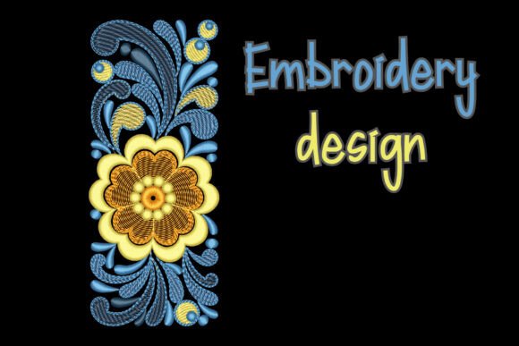 Ethereal Flowers Border Embroidery Design