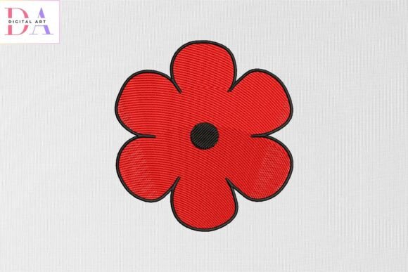 Simple Red Flower: A Versatile Holiday Embroidery Design