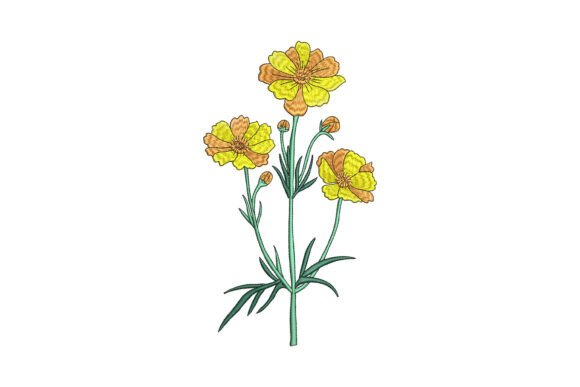Sunbeam Petals: A Radiant Embroidery Design
