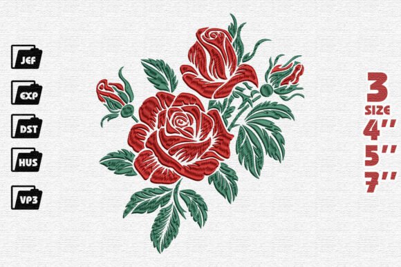 Timeless Romance Roses: A Seasonal Embroidery Gem