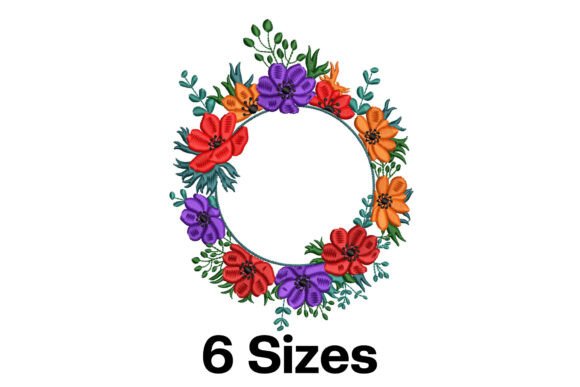 Wild Flowers Circle Frame: A Charming Embroidery Design